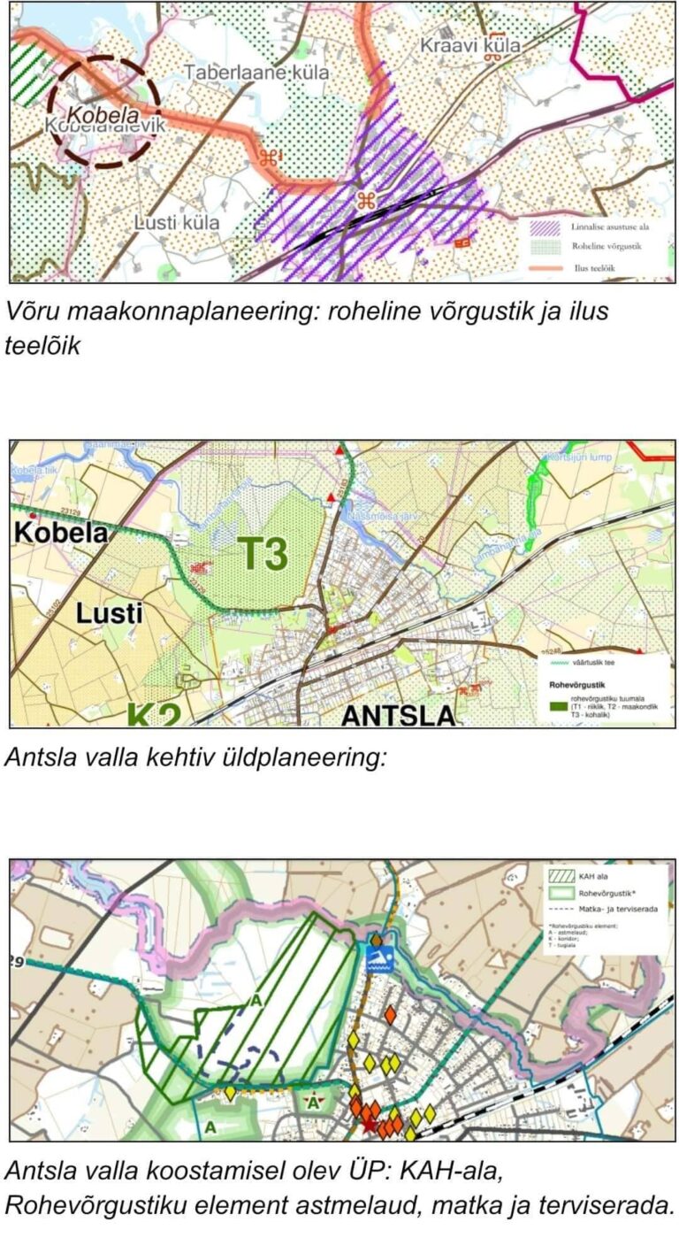 Antsla linna puhkemets kaart kirjeldustega